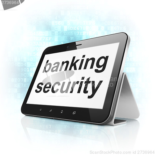 Image of Safety concept: Banking Security on tablet pc computer