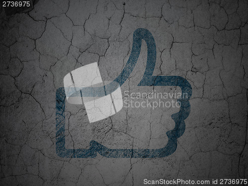 Image of Social network concept: Like on grunge wall background