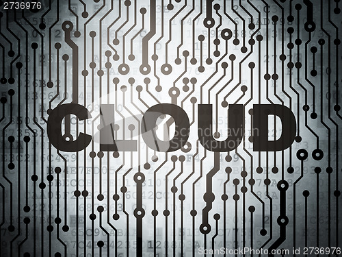 Image of computing concept: circuit board with Cloud