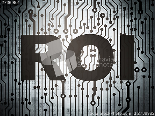 Image of Business concept: circuit board with ROI