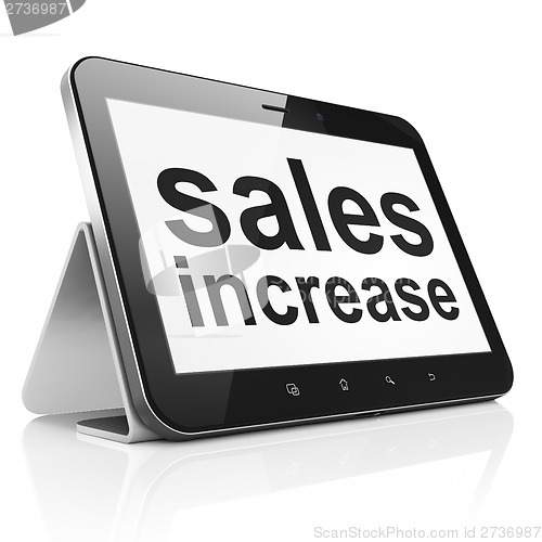 Image of Marketing concept: Sales Increase on tablet pc computer