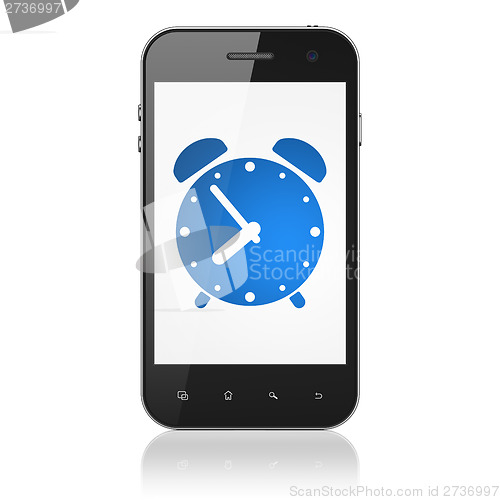 Image of Time concept: Alarm Clock on smartphone