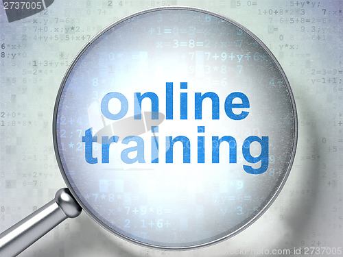 Image of Education concept: Online Training with optical glass
