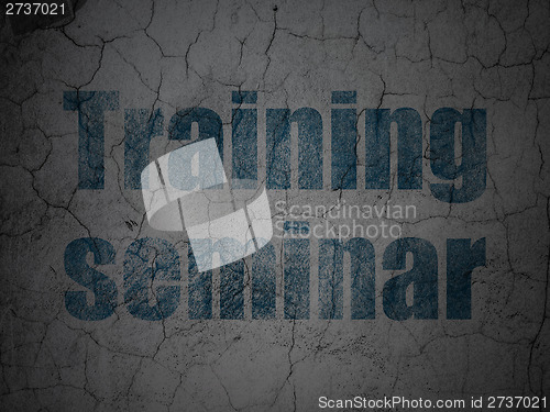 Image of Education concept: Training Seminar on grunge wall background