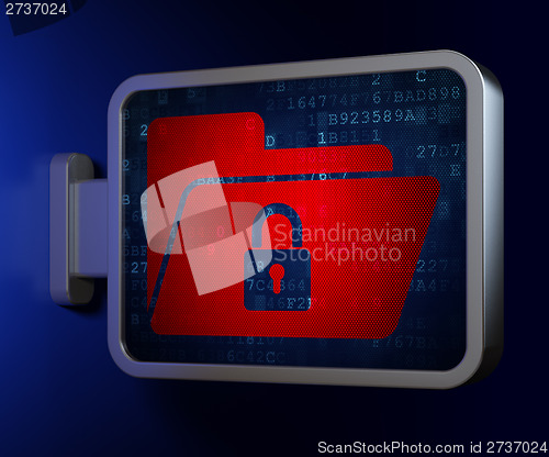 Image of Finance concept: Folder With Lock on billboard background