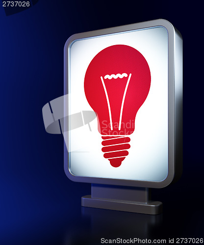 Image of Finance concept: Light Bulb on billboard background
