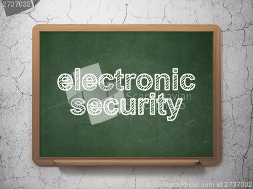 Image of Electronic Security on chalkboard background