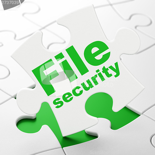 Image of File Security on puzzle background