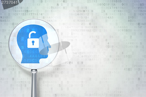 Image of Business concept:  Head Padlock with optical glass