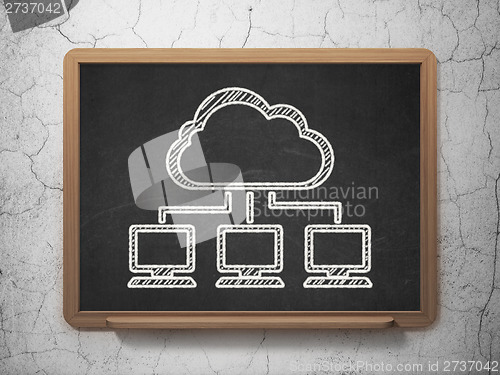 Image of Cloud Network on chalkboard background