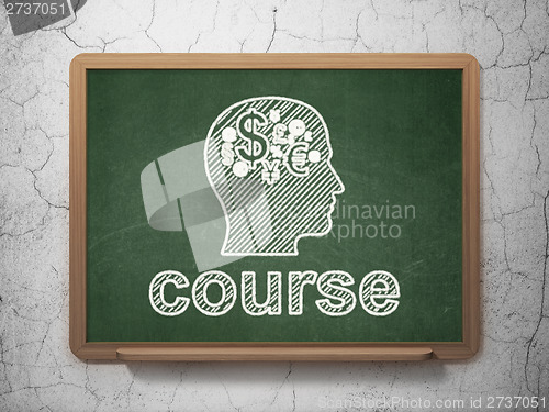 Image of Education concept: Head With Finance Symbol and Course