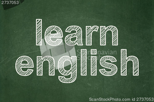 Image of Education concept: Learn English on chalkboard background