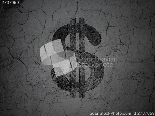 Image of Currency concept: Dollar on grunge wall background