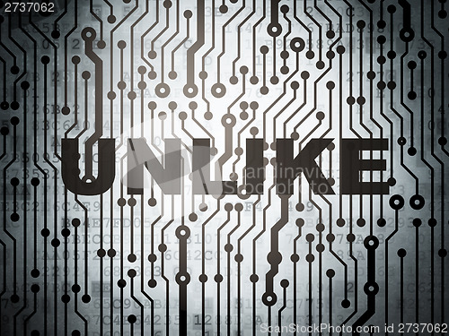 Image of Social media concept: circuit board with Unlike