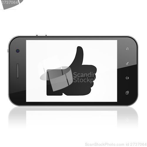 Image of Social media concept: Like on smartphone