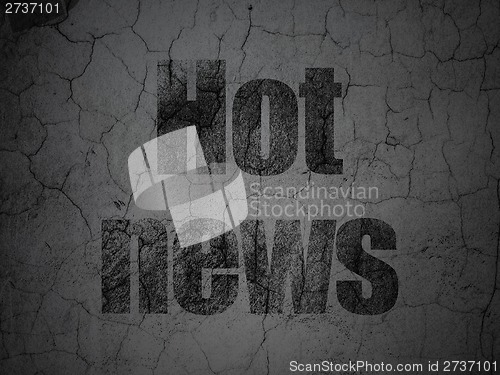 Image of News concept: Hot News on grunge wall background