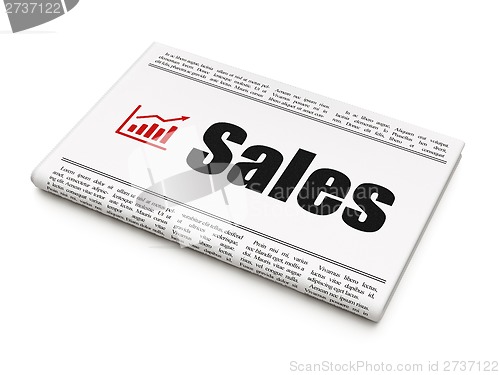 Image of Marketing concept: newspaper with Sales and Growth Graph