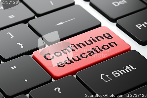 Image of Education concept: Continuing Education on computer keyboard background