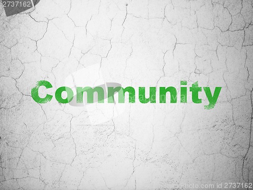 Image of Social media concept: Community on wall background