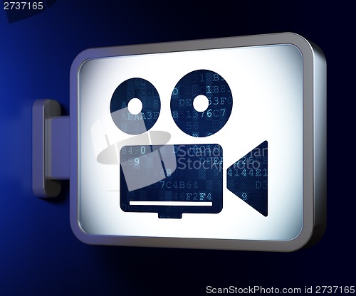Image of Travel concept: Camera on billboard background