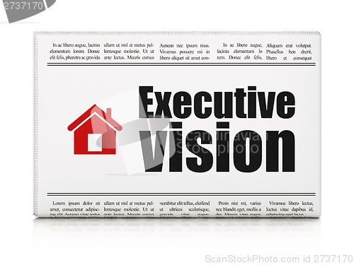 Image of Finance concept: newspaper with Executive Vision and Home