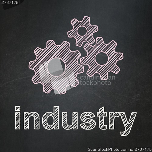 Image of Business concept: Gears and Industry on chalkboard background