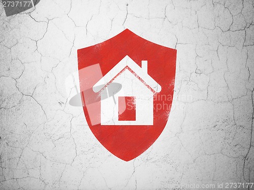 Image of Business concept: Shield on wall background