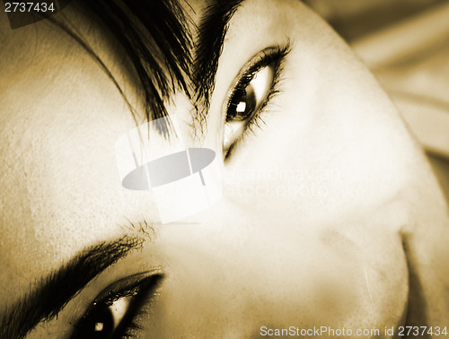 Image of Beautiful young woman face. 