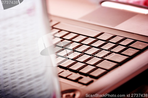 Image of Modern and stylish laptop. 