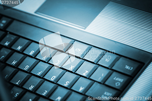 Image of Modern and stylish laptop. 