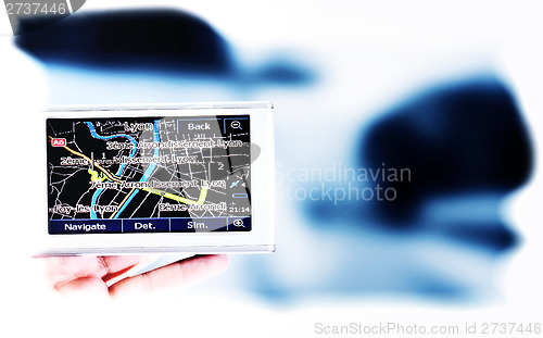 Image of Gps in a man hand.