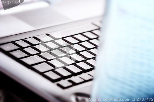 Image of Modern and stylish laptop. 