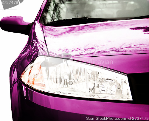 Image of Pink Sport Car - Front side, half