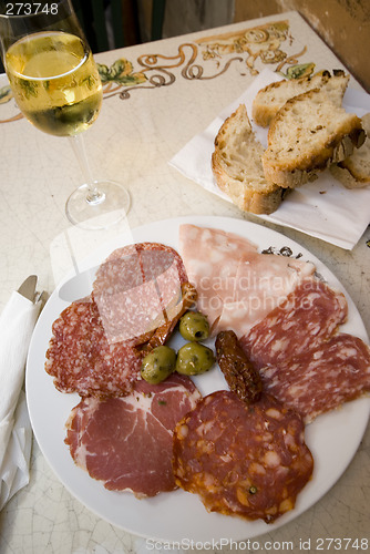 Image of ham and salami plate rome restaurant