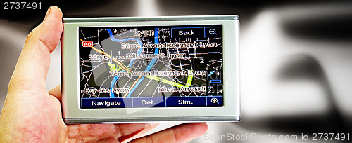 Image of Gps in a man hand.