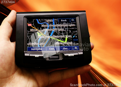 Image of gps in a man hand