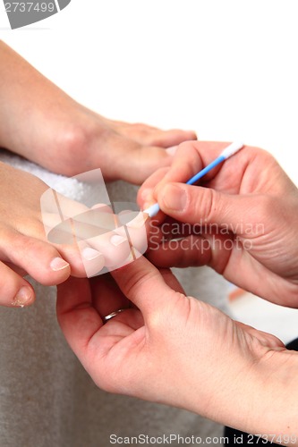 Image of pedicure, making nails (feet) 