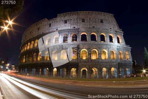 Image of collosseum rome italy night