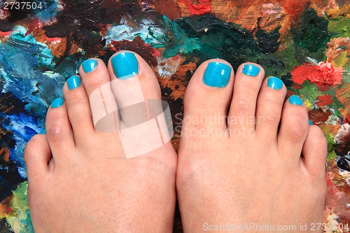 Image of women feet and nails (pedicure)