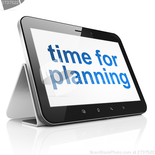 Image of Time concept: Time for Planning on tablet pc computer