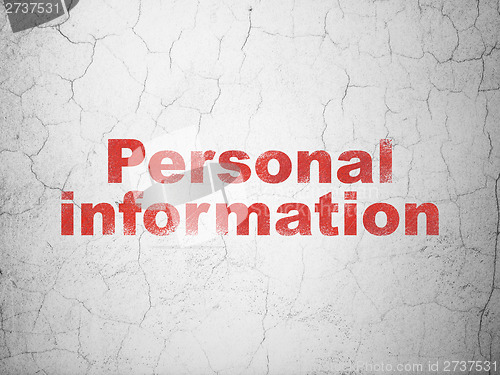 Image of Protection concept: Personal Information on wall background