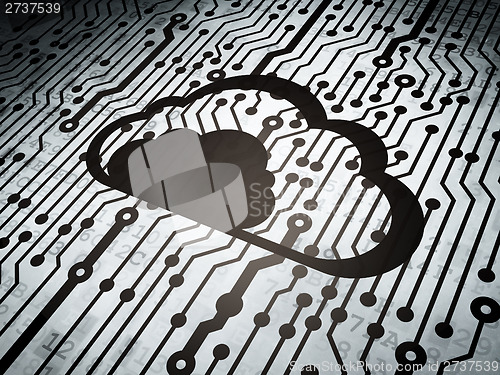 Image of Cloud technology concept: circuit board with Cloud