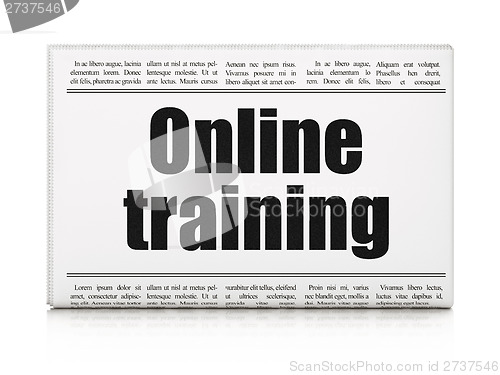 Image of Education news concept: newspaper headline Online Training