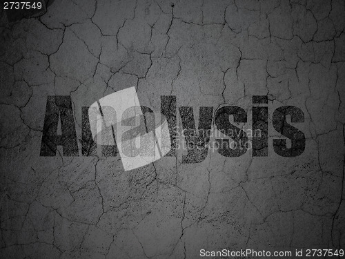 Image of Marketing concept: Analysis on grunge wall background