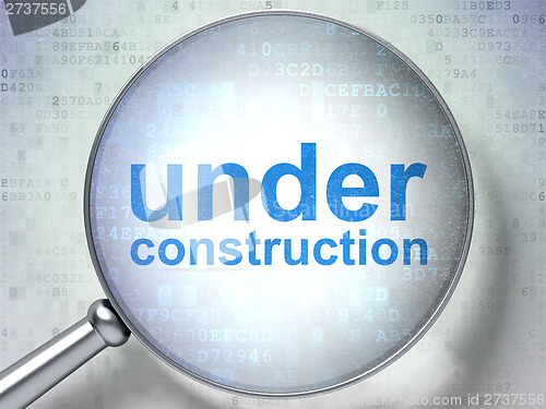 Image of SEO web design concept: Under Construction with optical glass