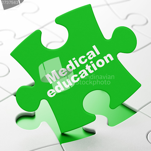 Image of Medical Education on puzzle background