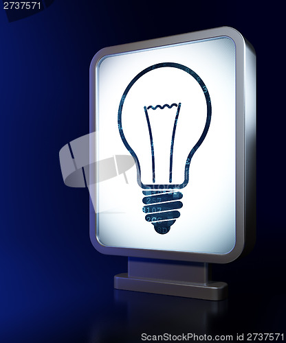 Image of Business concept: Light Bulb on billboard background