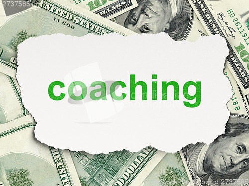 Image of Education concept: Coaching on Money background