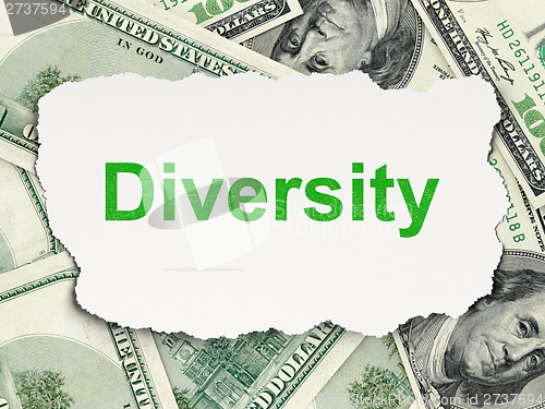 Image of Finance concept: Diversity on Money background