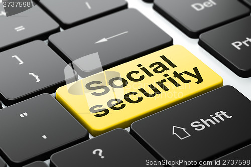 Image of Social Security on keyboard background